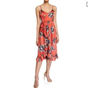 AVEC LES FILLES Brushstroke Floral Dress W/ Ruffle